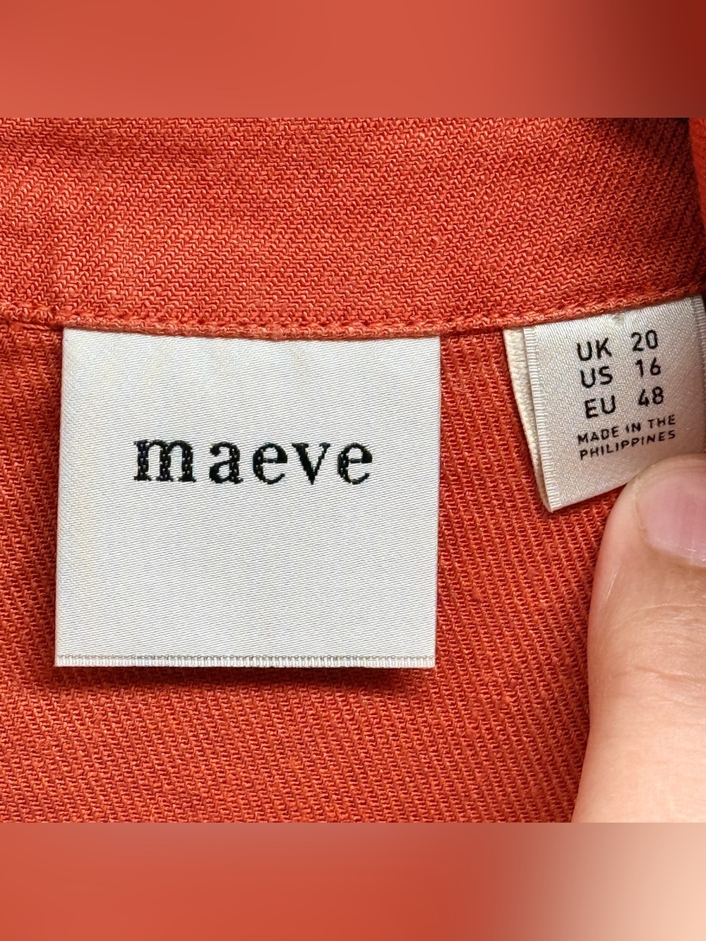 Anthropologie Maeve Colette Wide Leg One Piece Jumpsuit Orange Belted Women’s 16 - Picture 3 of 15